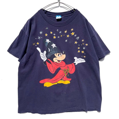 Fantasia Mickey [Mickey - Made In USA] Vintage Lame Print T-shirt [1980s-] Vintage Print T-Shirt