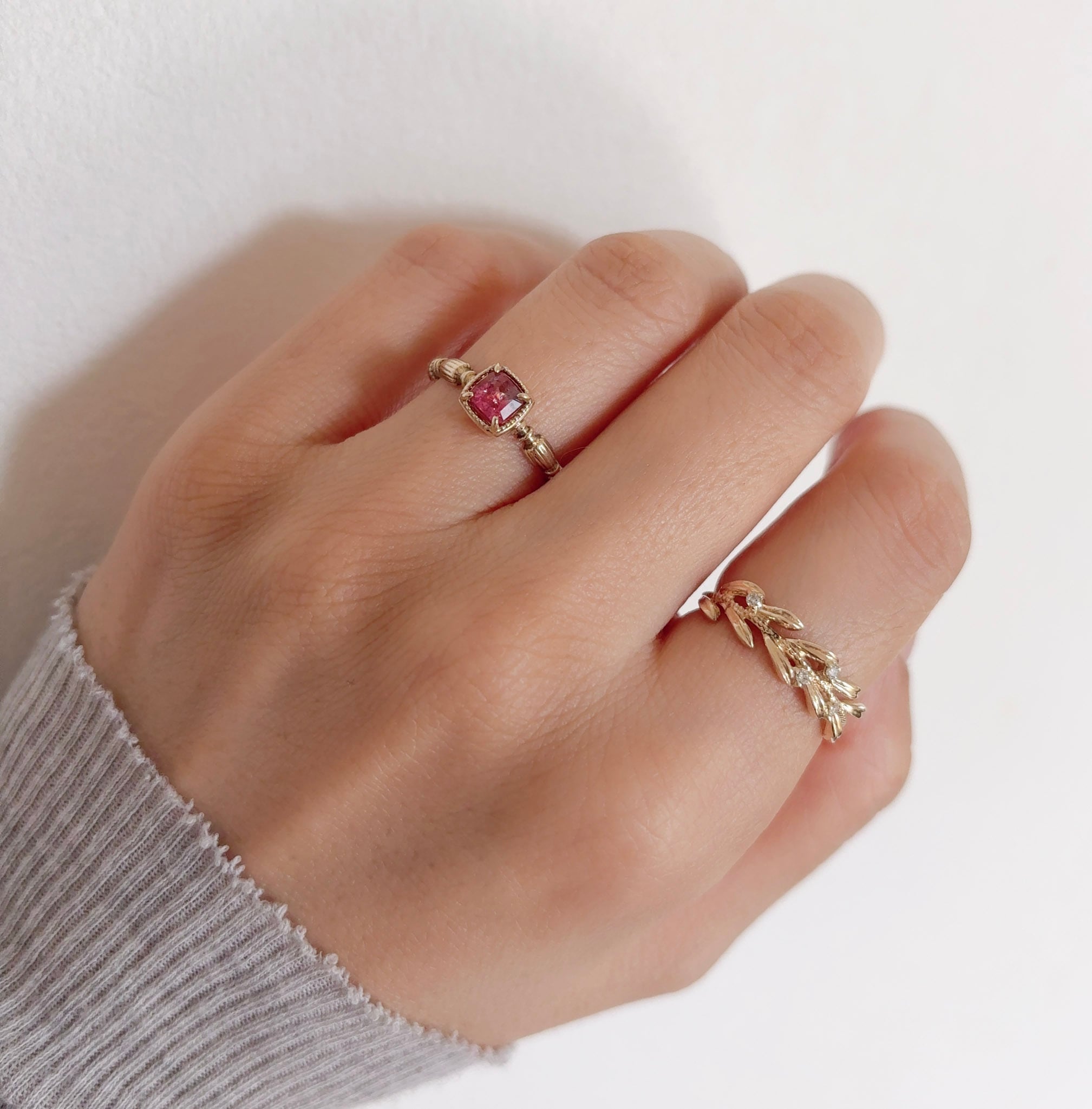 マル283、k10YG 、ピンクトルマリン、リング、 マル283、k10YG 、ピンクトルマリン、リング、 マル283、k10YG