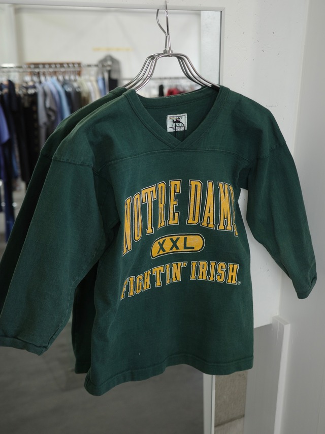 <vintage>“NOTREDAME” green football  Tshirt
