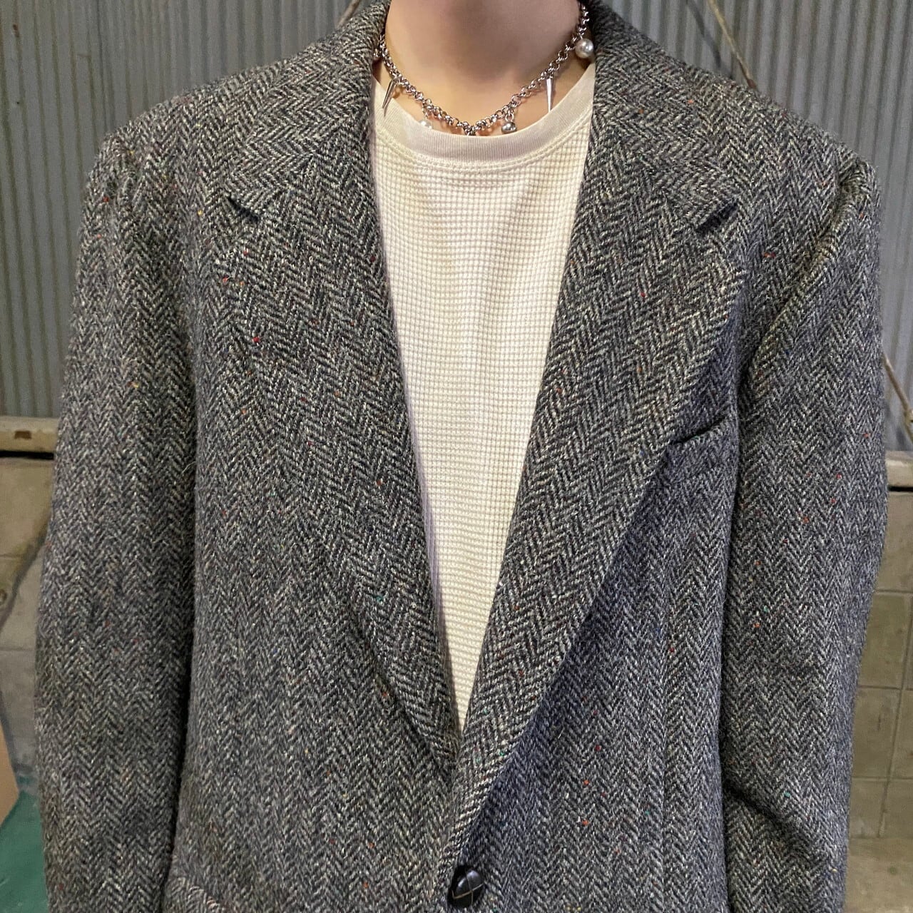 80〜90年代 HARRIS TWEED ハリスツイード ウールテーラード