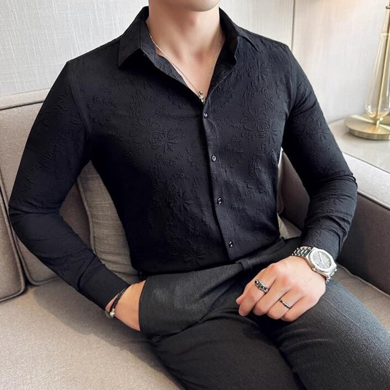 printed formal shirt 00302