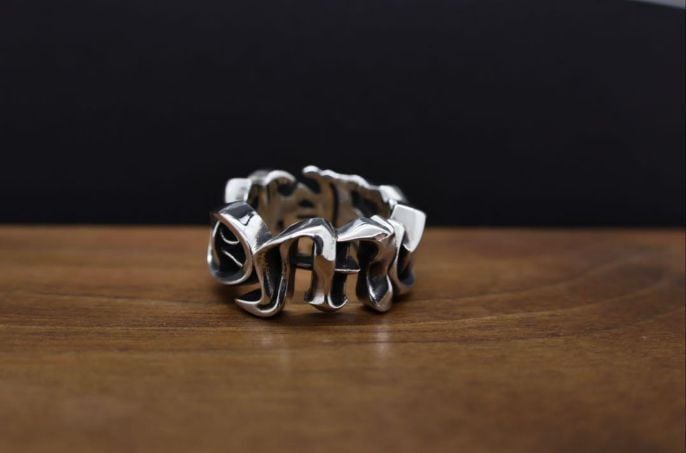 CHROME HEARTS クロムハーツ ラージ スクリプトバンドリング 指輪
