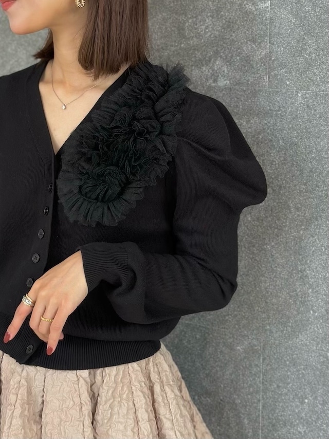 tulle powan cardigan / black 2/8 21:00 ～ 再販 (即納)