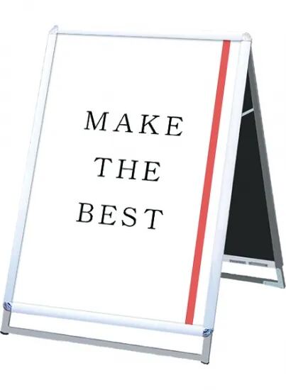 ポスターグリップスタンド看板 屋内用 A1ロウ両面シルバー