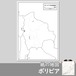 ボリビア多民族国の紙の白地図