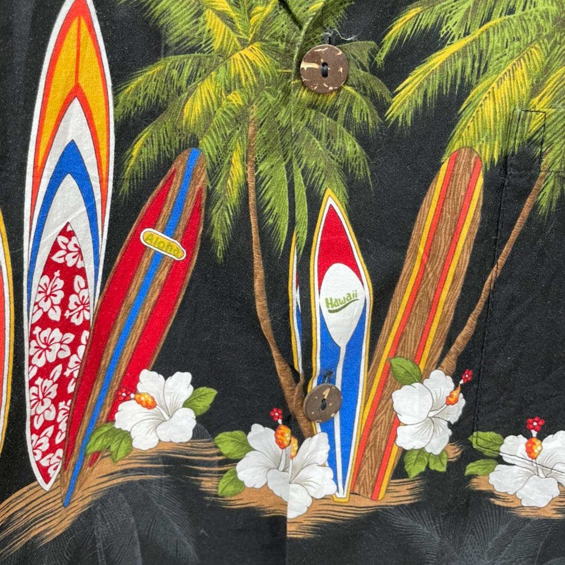 古着 送料無料 アロハシャツ Favantアロハ サーフ柄カジュアルシャツ