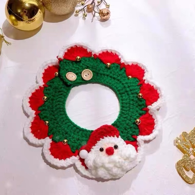 サンタクロースニットチョーカー クリスマス 猫
