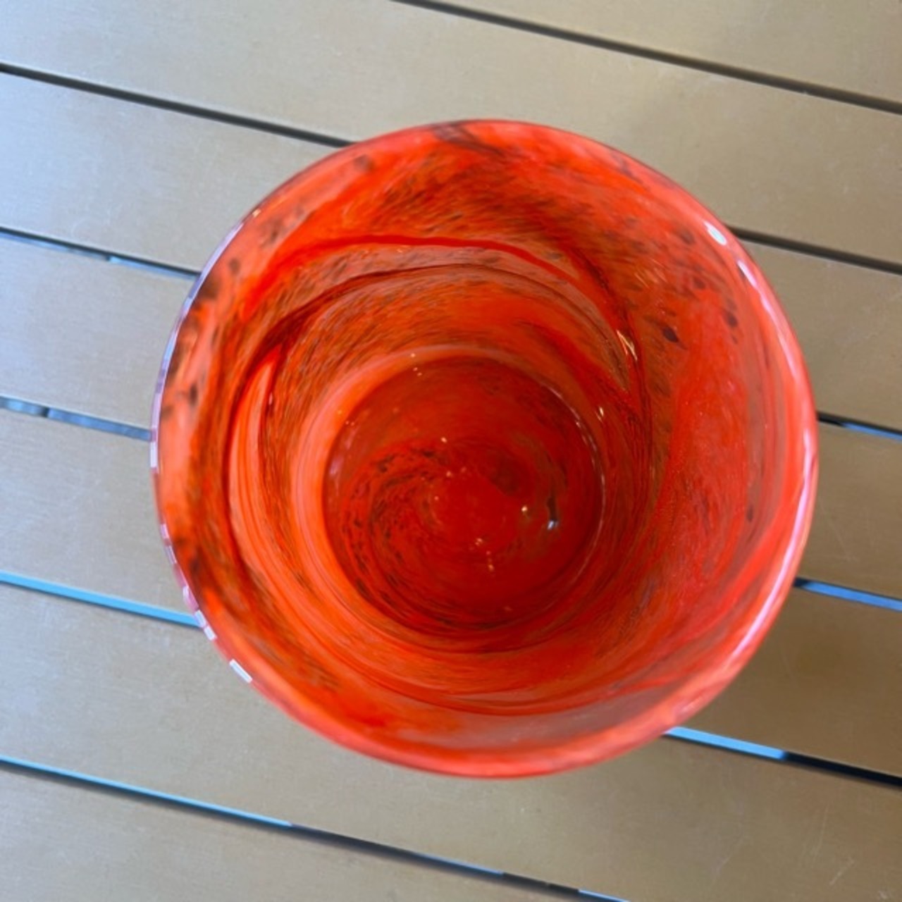 GLASS VASE FLUSSO ORANGE S ガラスグラデーション フラワーベース Sサイズ 生花 ドライフラワー 花瓶 花