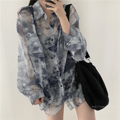 sheer tiedye shirt / l0405