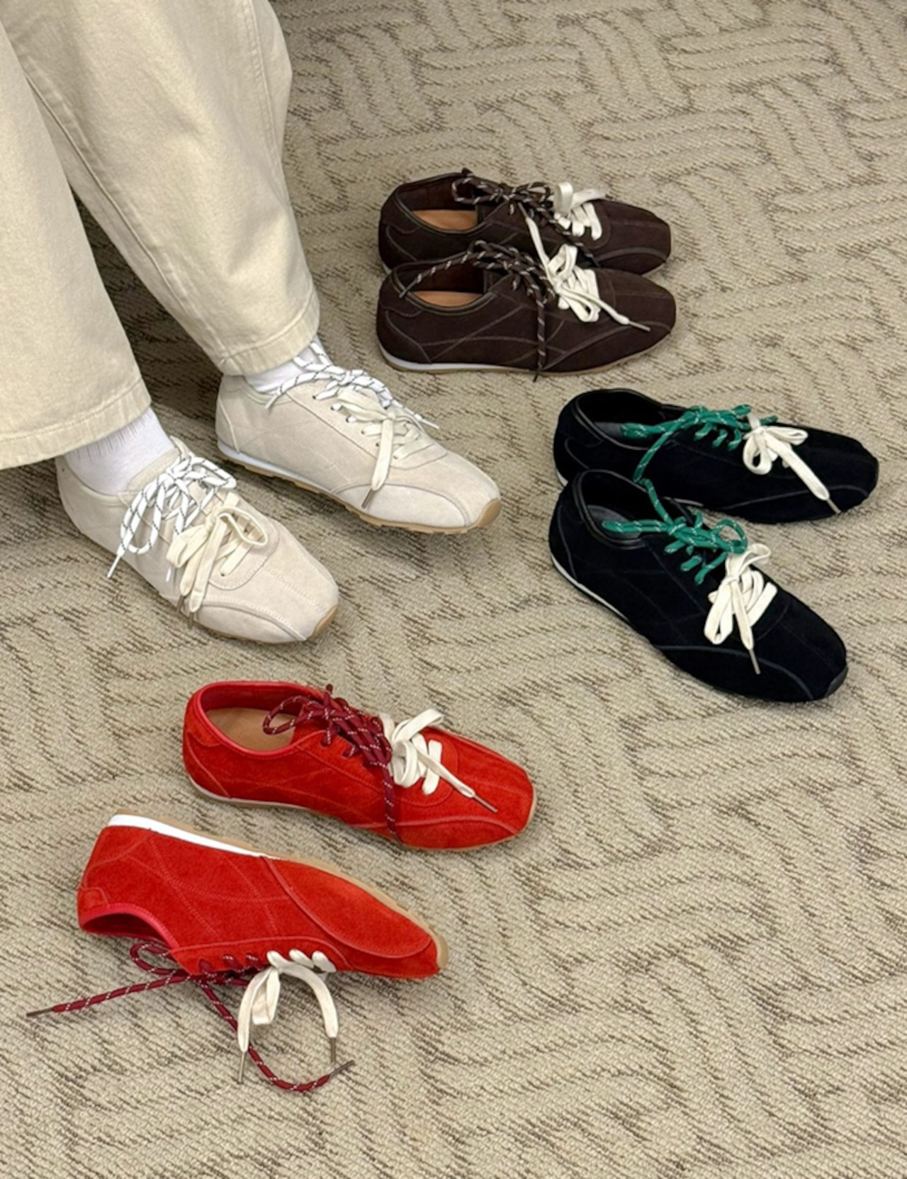【26ss】牛革100%・String-point Sneakers_4colors