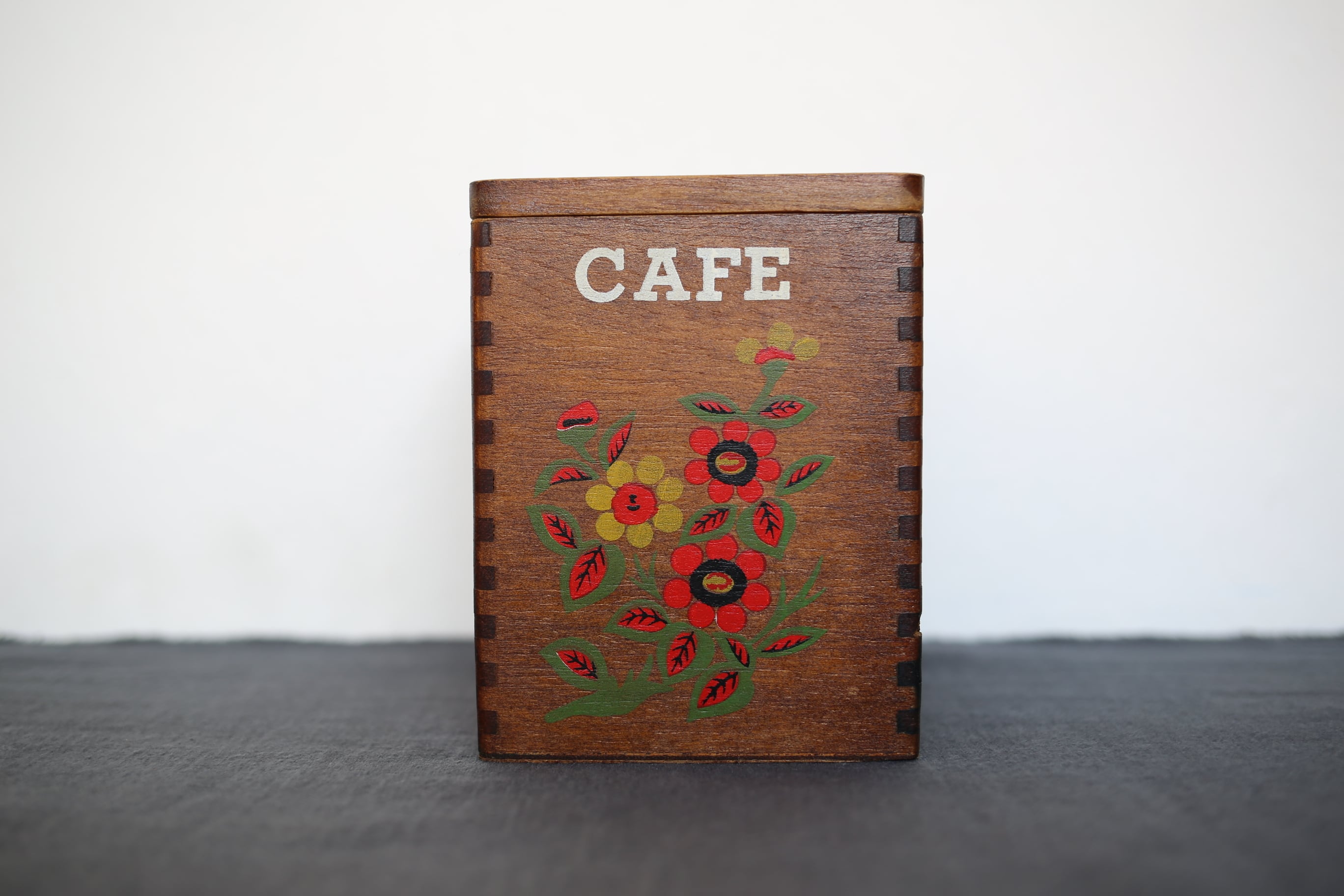 フランス アンティーク ヴィンテージ 木製 キャニスター 「 CAFE