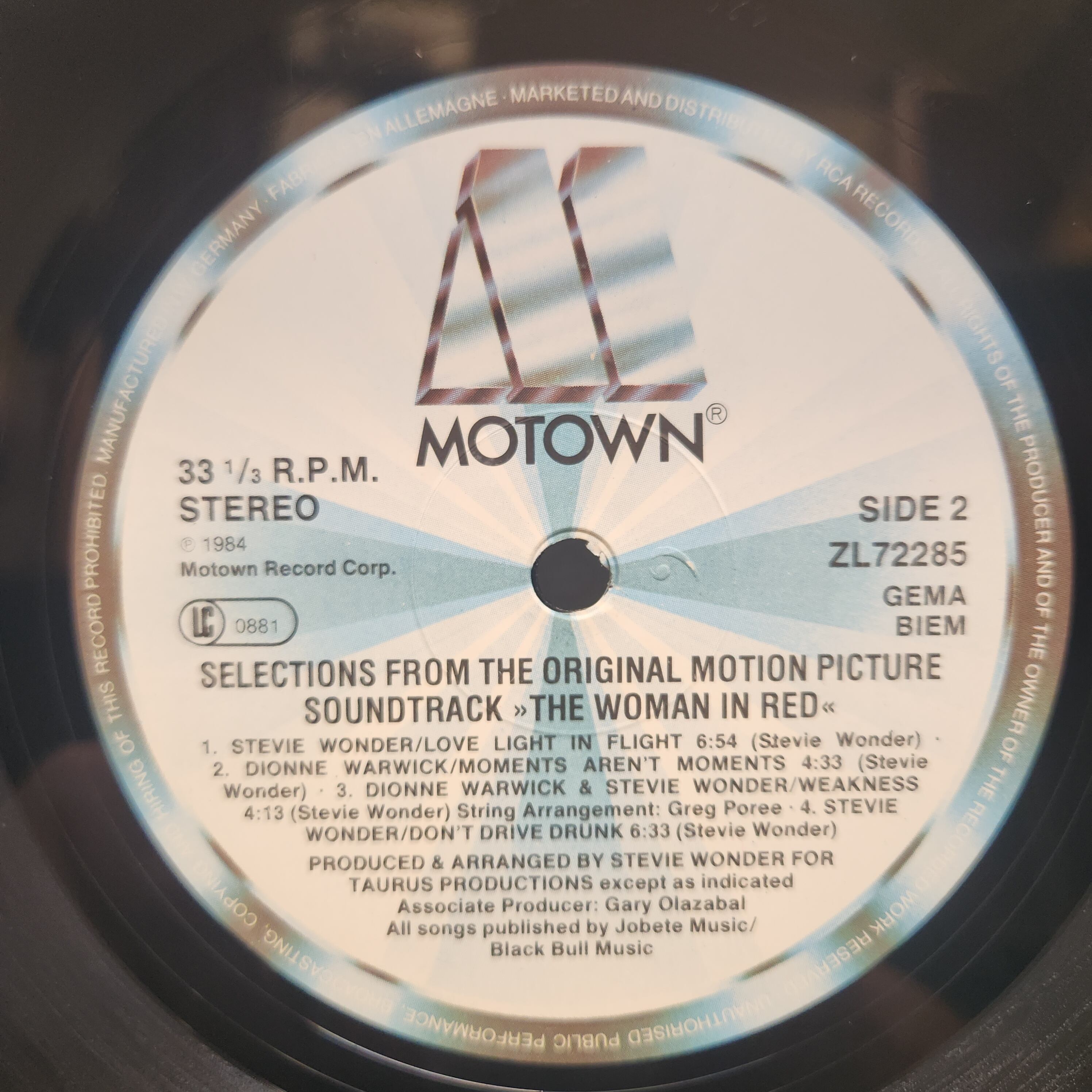 Stevie Wonder / The Woman In Red ( Soundtrack) [ZL72285] - 画像5