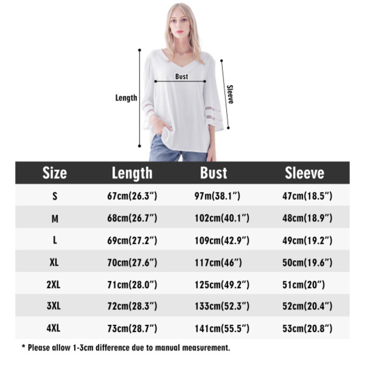 Women's Loose Chiffon Blouse with Puff Sleeves Real 4503