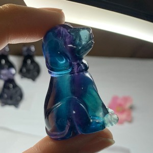 送料込み☆11.フローライト犬・インテリア