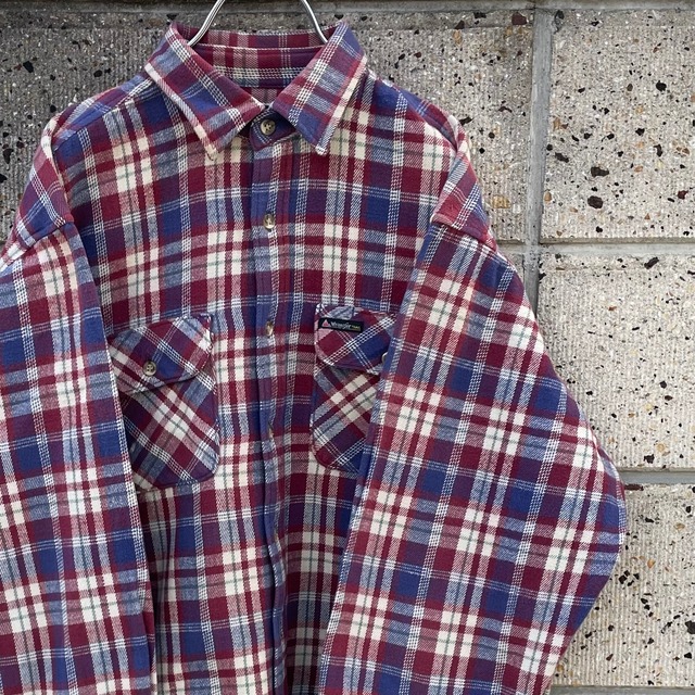 【Lサイズ】Wrangler ラングラー 90s チェック柄 厚手生地 古着 ネルシャツ