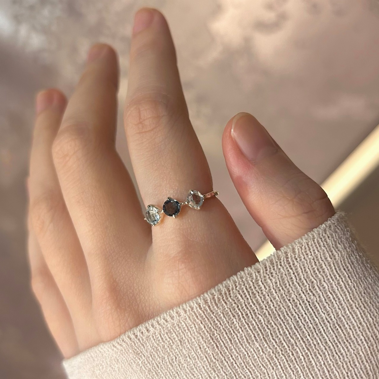 r038011-2 nacoの森の青いキイチゴ｜silver925 ロンドンブルートパーズ / ブルートパーズ リング