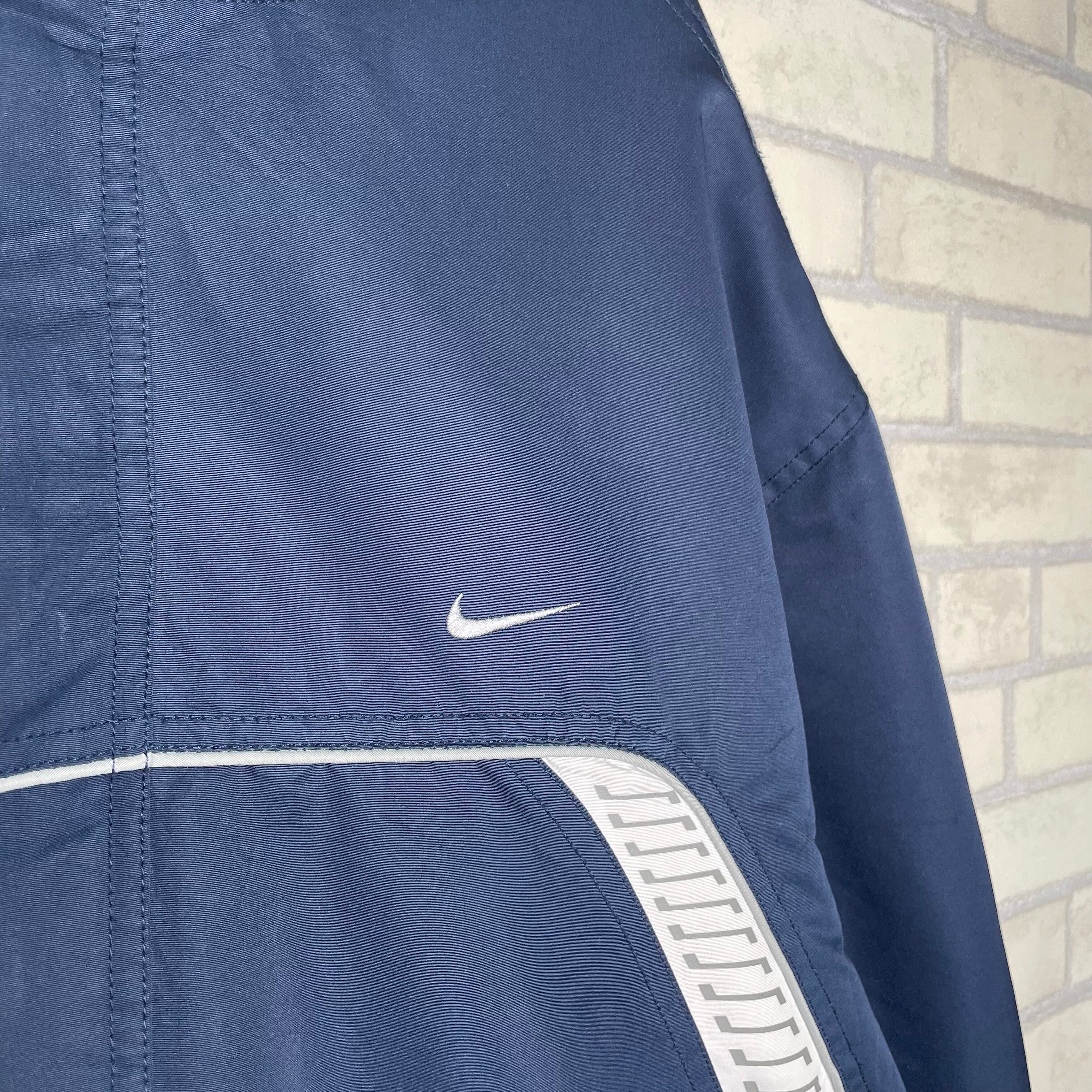 NIKE 中綿ジャケット 2XL ネイビー ポリエステル100% フード取り外し 