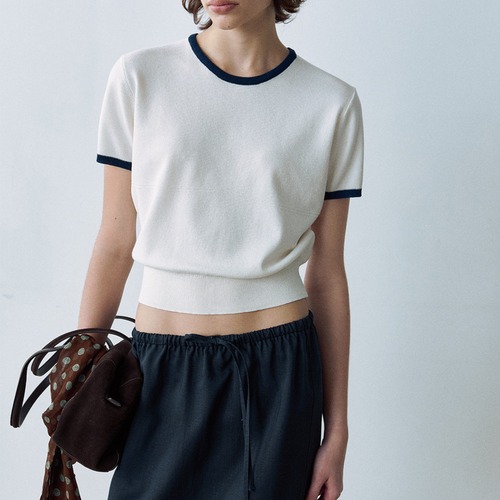 Contrast Trim Knit Top T6211