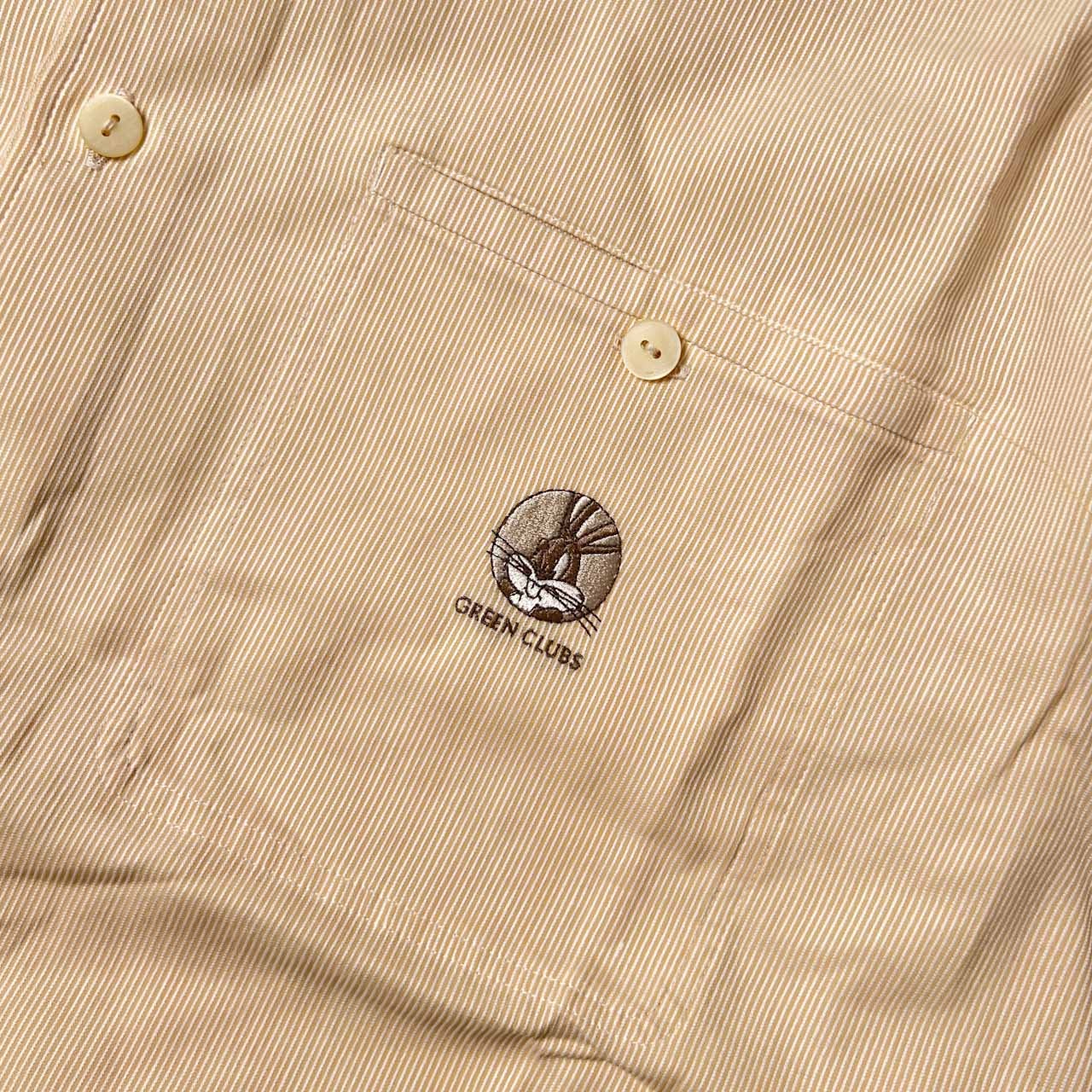 GREENCLUBS グリーンクラブ ワーナーコラボ バックスバニー ストライプ 半袖シャツ 5/クリーム系 メンズ