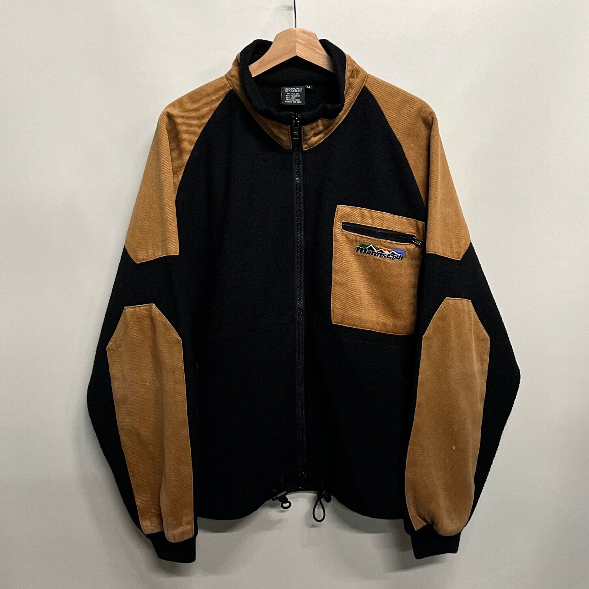 ブラック×ライトブラウンM：90s MANASTASH マナスタッシュ フリース
