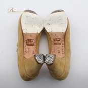 フラメンコ 衣装 シューズ 4サイズ ブラウン系 ガジャルド gallardo 靴 くつ ヒール レディース 茶 くぎ 釘 明るい 無地 シンプル ダンスシューズ イベント ステージ ストラップ かわいい