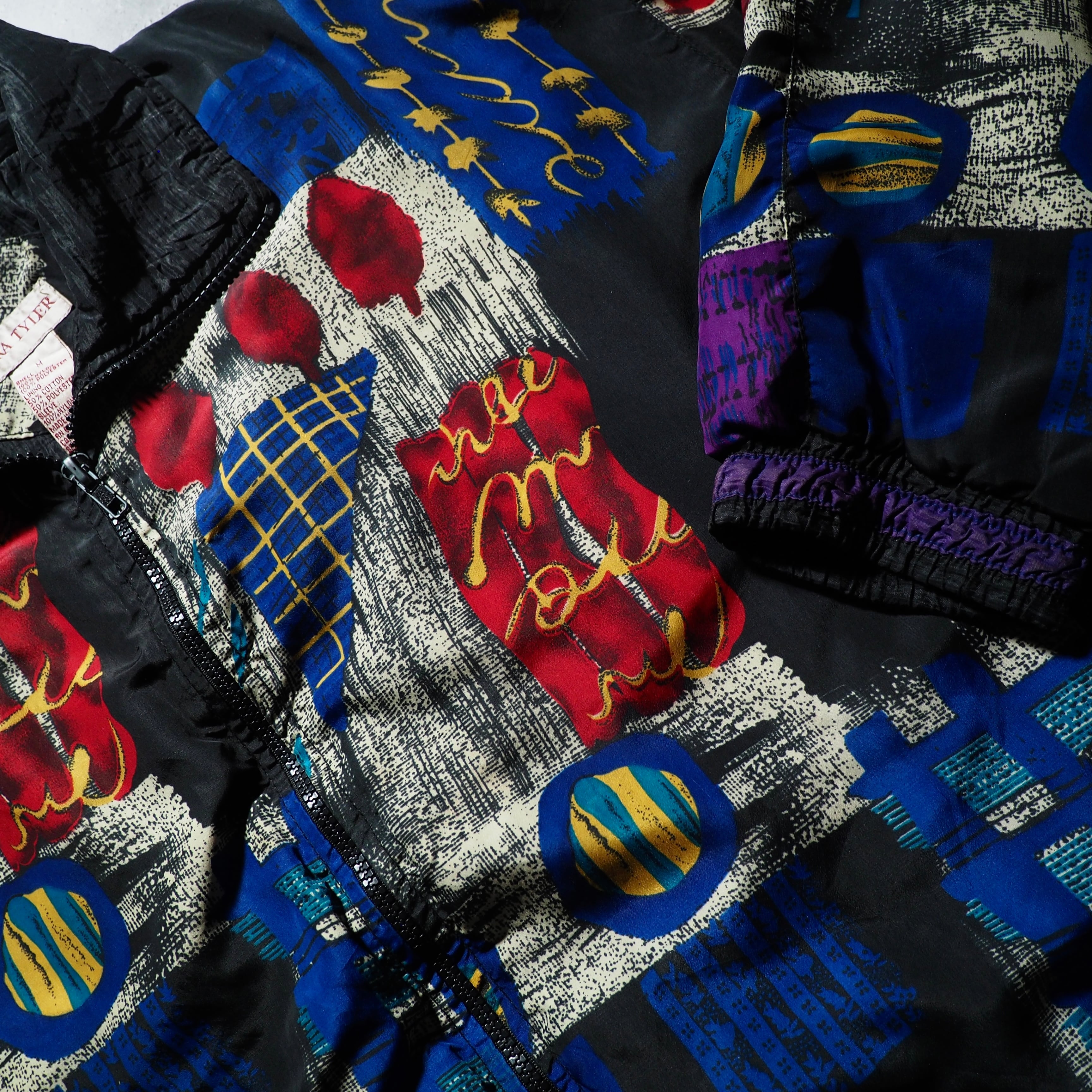 1990s Beautiful modern Art full pattern Design vintage Blouson