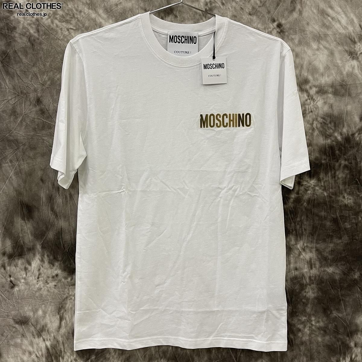 □46/ MOSCHINO COUTURE! モスキーノ ラバーロゴ Tシャツ - Tシャツ