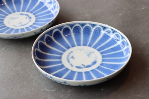 古伊万里 染付 菊文 小皿/Old imari small plate