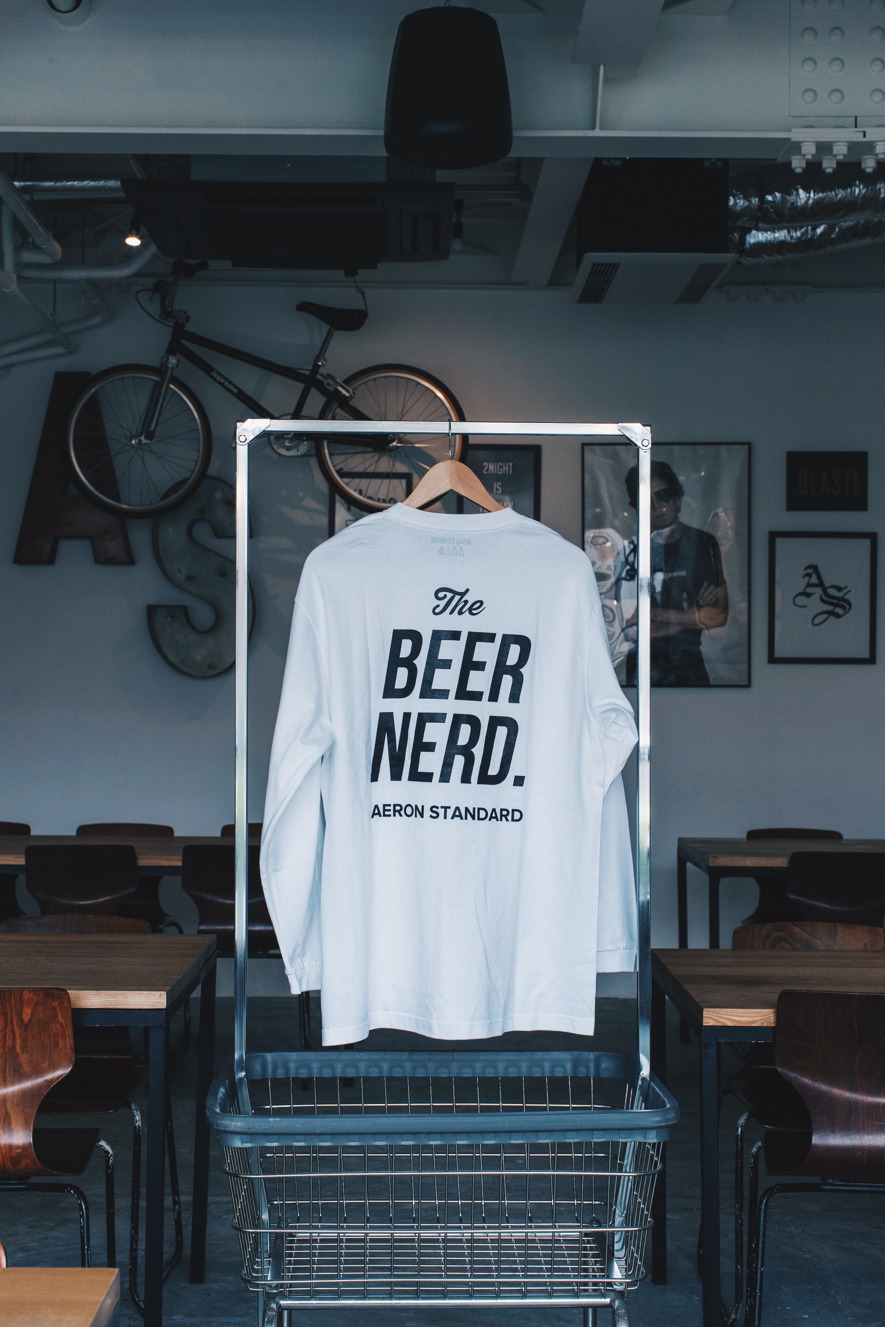 BEER NERD L/S TEE WHITE