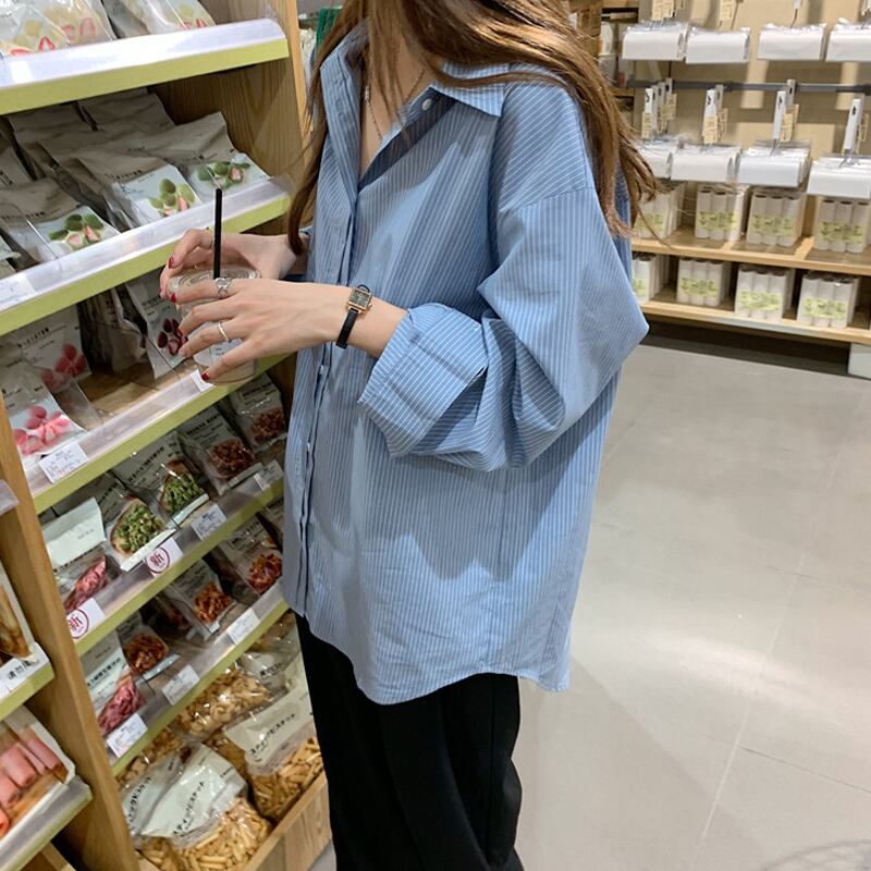 シャツ スプリングスタンダードレディース ロング レトロ 春物 試着室48796967962