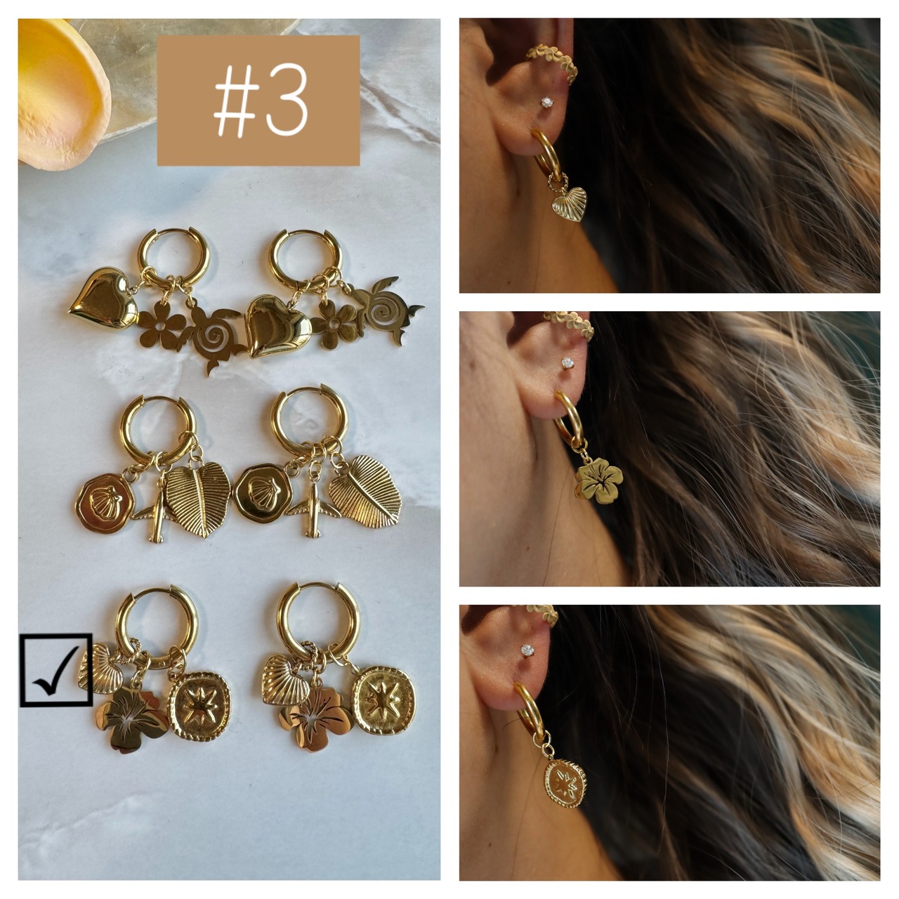 "4way"Hawaiian hoop earrings(ハワイアンフープピアス)