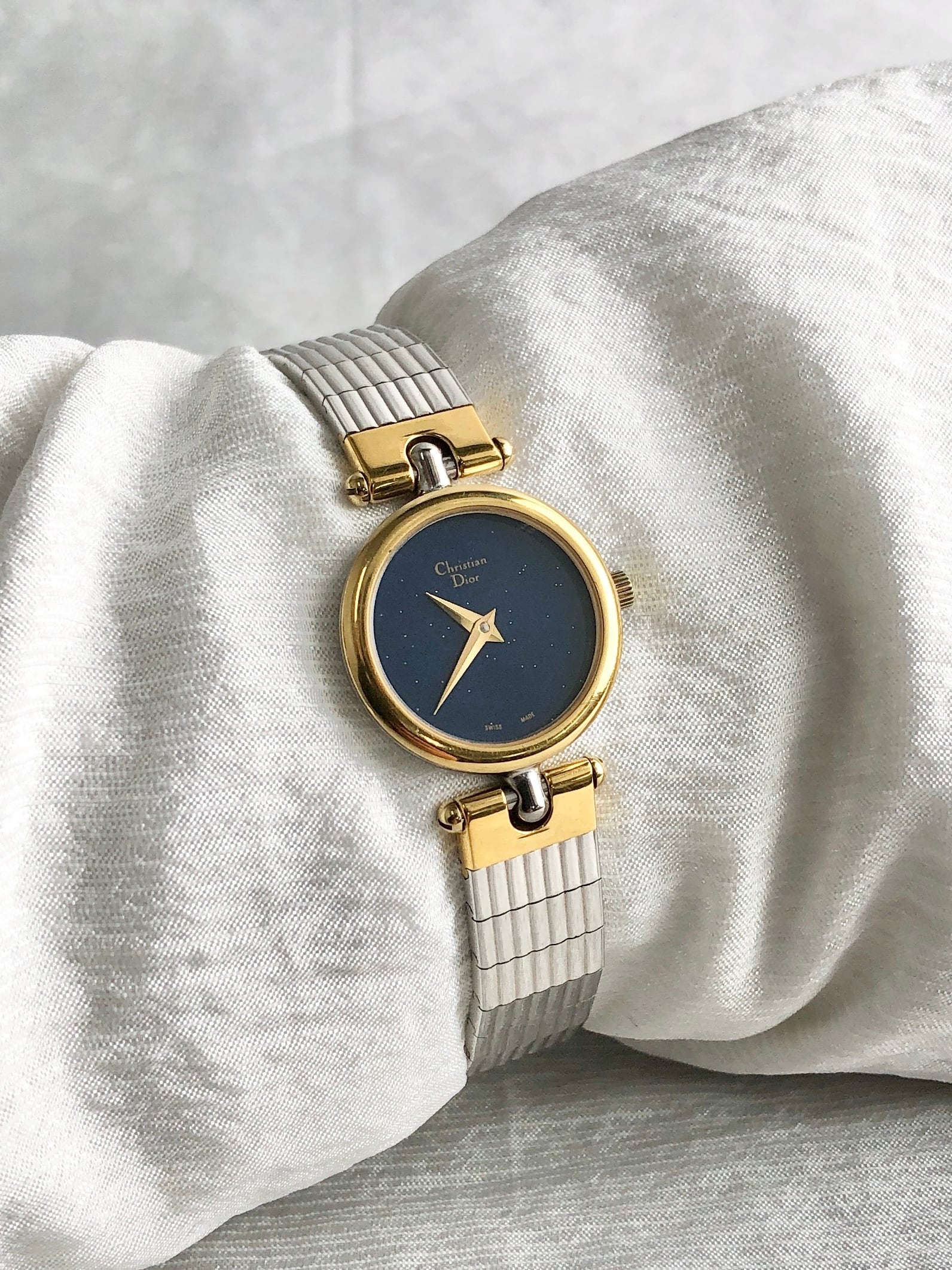 Christian Dior クリスチャン ディオール 腕時計 シルバー ゴールド ステンレススチール クウォーツ 3025 vintage ヴィンテージ オールド r45j37