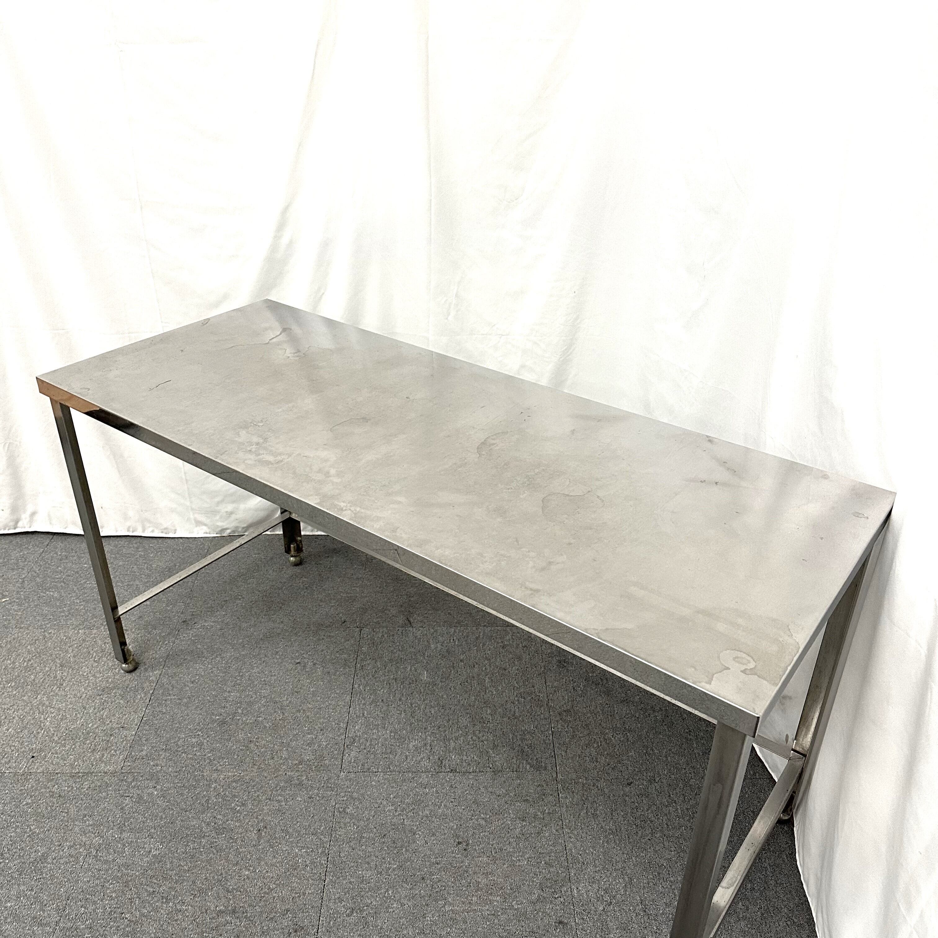 □5205□愛知発 引取限定□金属製作業台 コロ付き 182×91×75 DIY 鉄