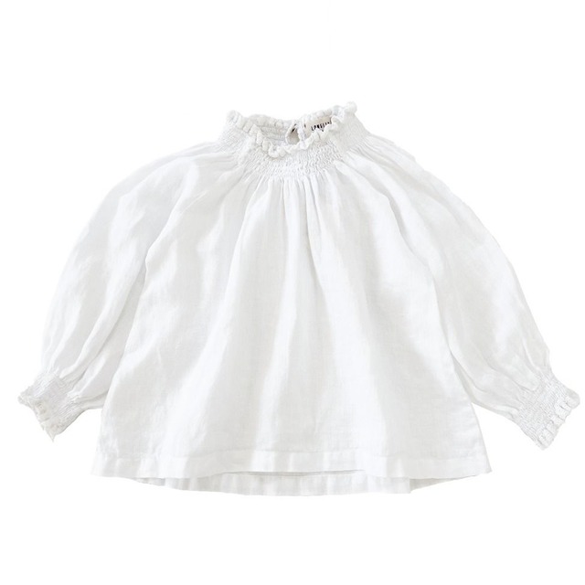 【LONGLIVETHEQUEENl 】linen blouse / white