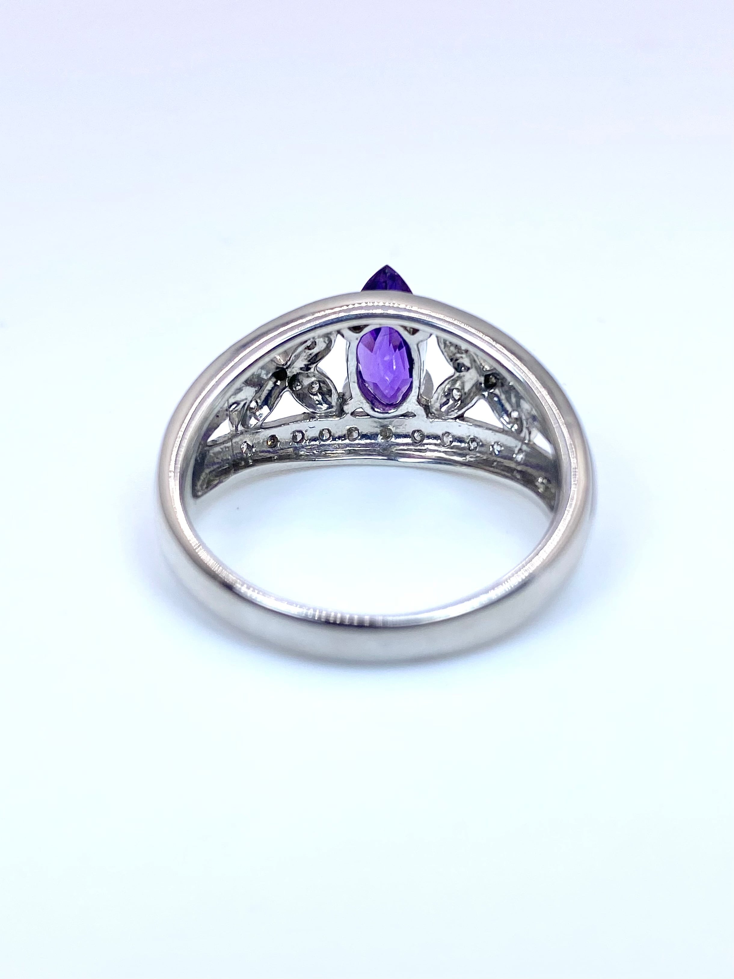 バイオレットサファイア 1.23ct / ダイヤモンド 計0.27ct Pt900 リング
