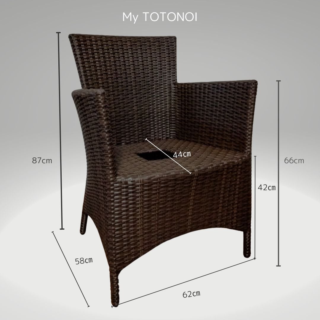 ラタン調よもぎ蒸しの椅子(ハーブスチーム チェア)背もたれ付き/上質感