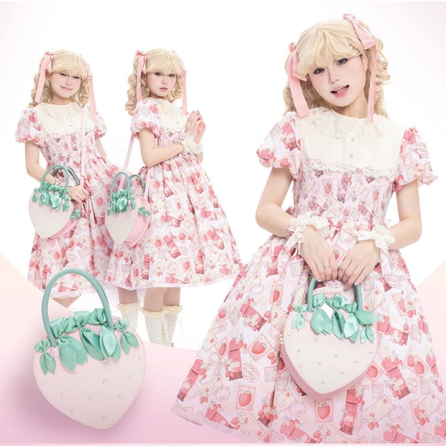 ロリータファッション 苺型バッグ 甘ロリパール付き | ロリィタ