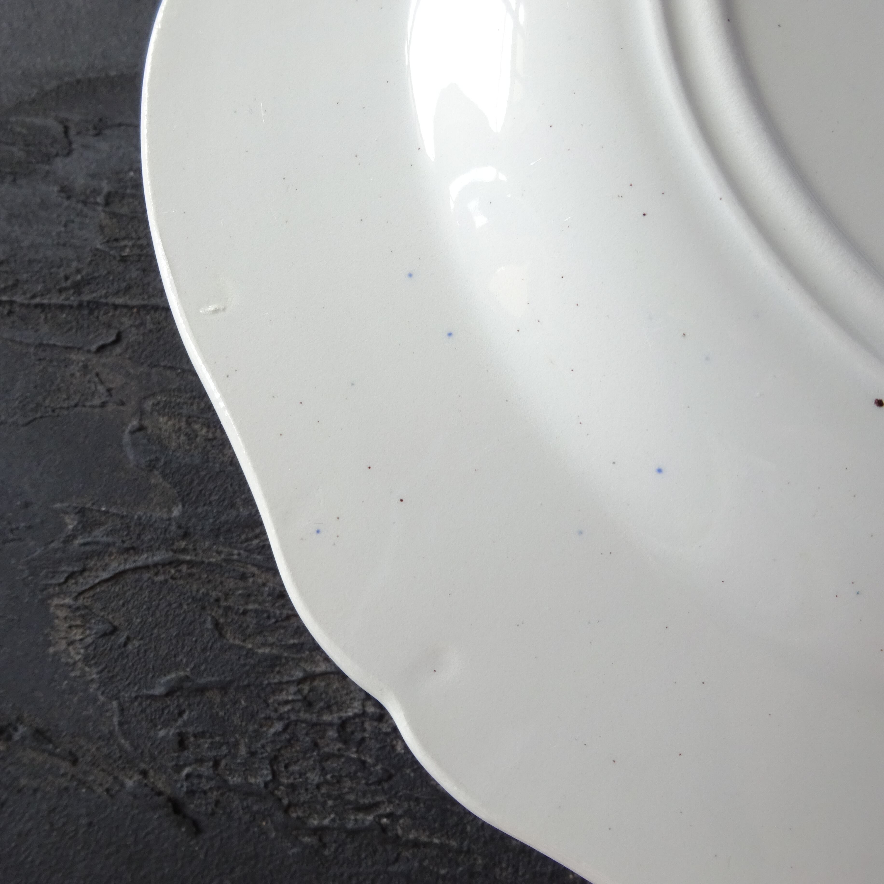 ☆TERRE de FER PORCELAINE OPAQUE DE GIEN modèle 《IDYLLE》 assiette demi creuse (B)