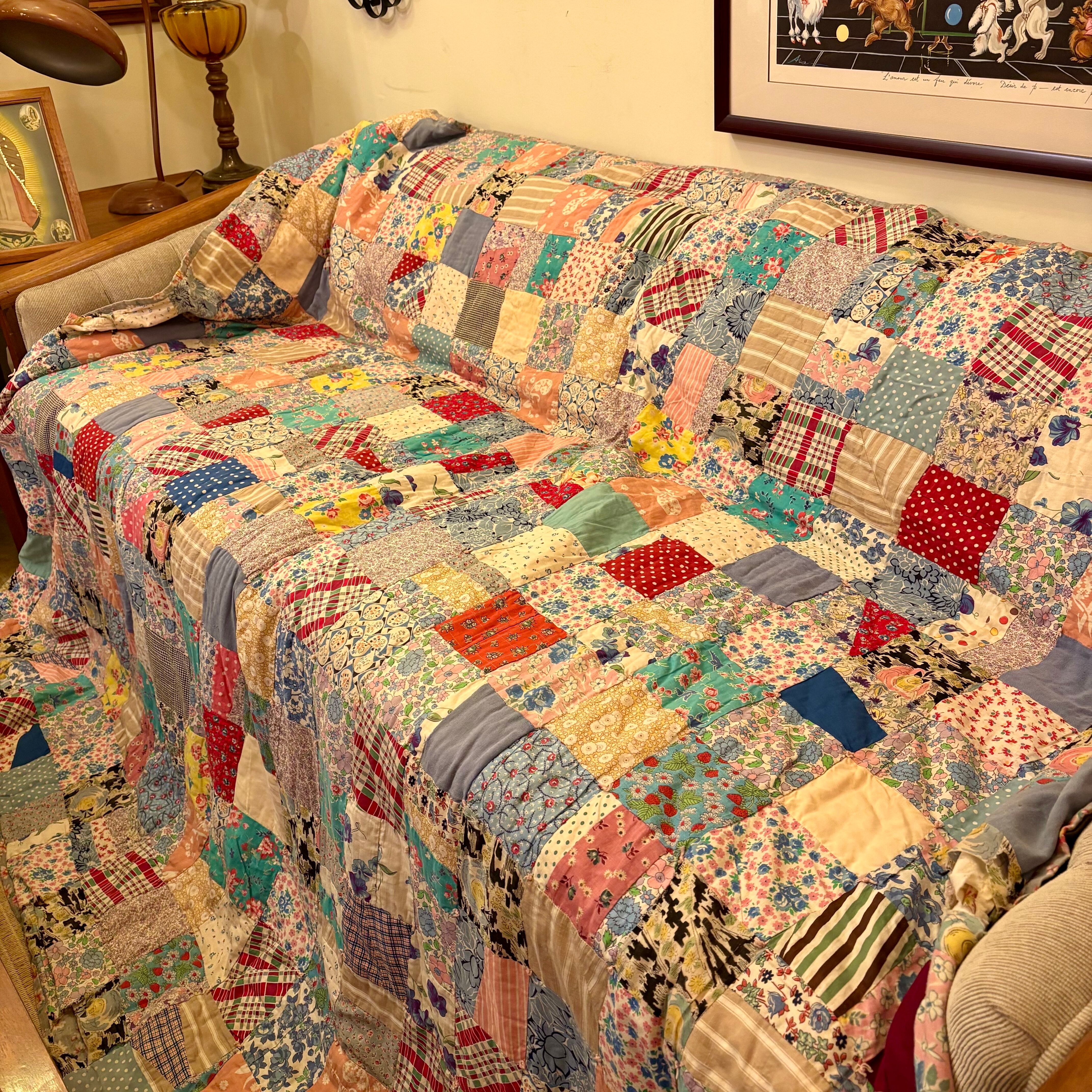 Antique Patchwork Quilt Feedsack(Squere ) | atelier nui