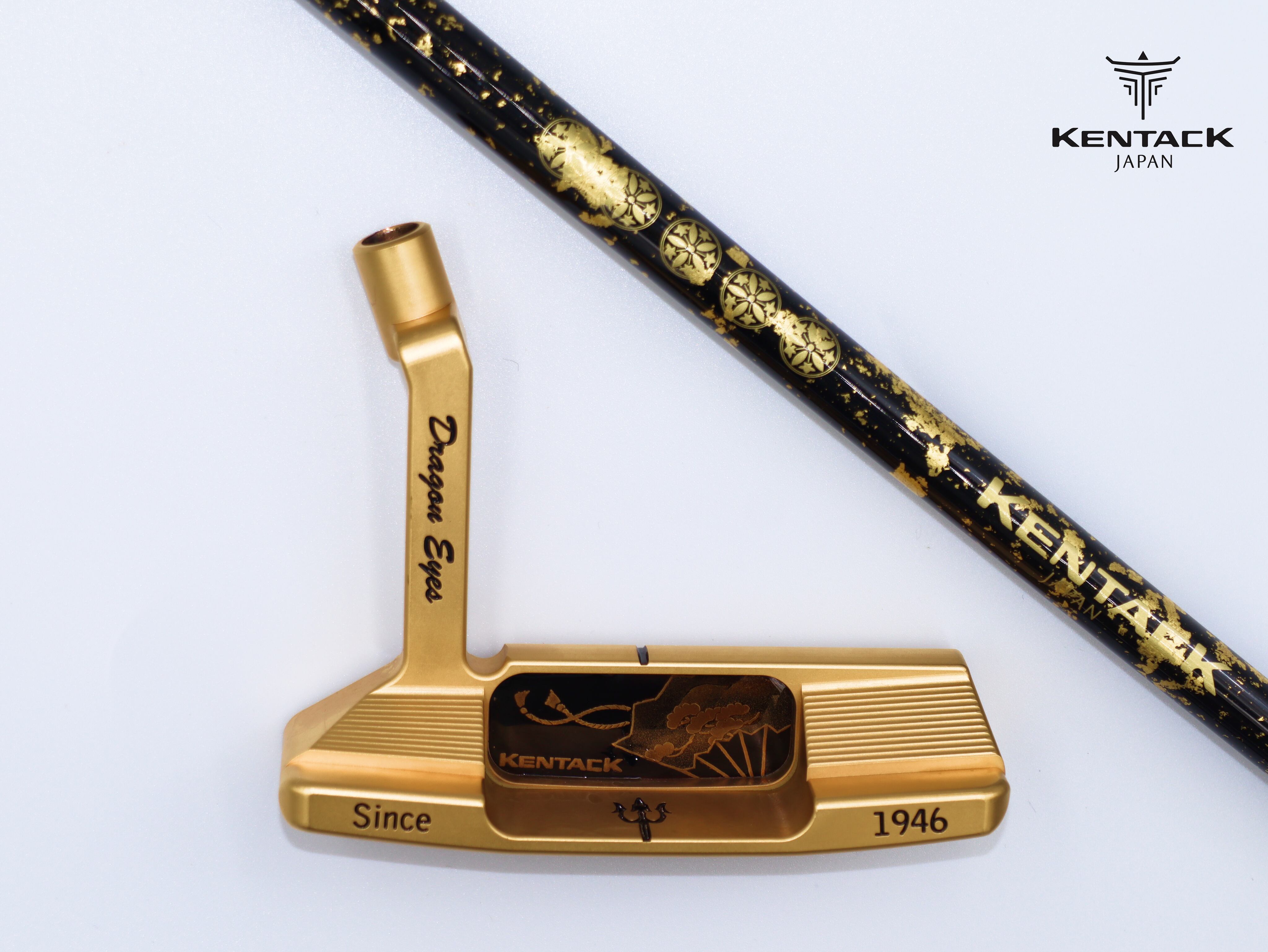 #154 Dragon Eyes 蒔絵24Kゴールドパター(扇子1)_5家紋シャフト