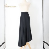 社交ダンス 衣装 スカート ブラック系 チャコット Chacott 黒 無地 シンプル 練習 レッスン 日本製 アシンメトリー おしゃれ ダンス衣装 イベント ステージ パーティー 上品 かわいい