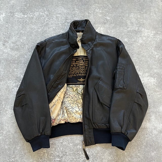 HOUSTON　フライトジャケット　L-2B　スカル刺繍　セージグリーン　M 5L-2BX_sg_01.jpg