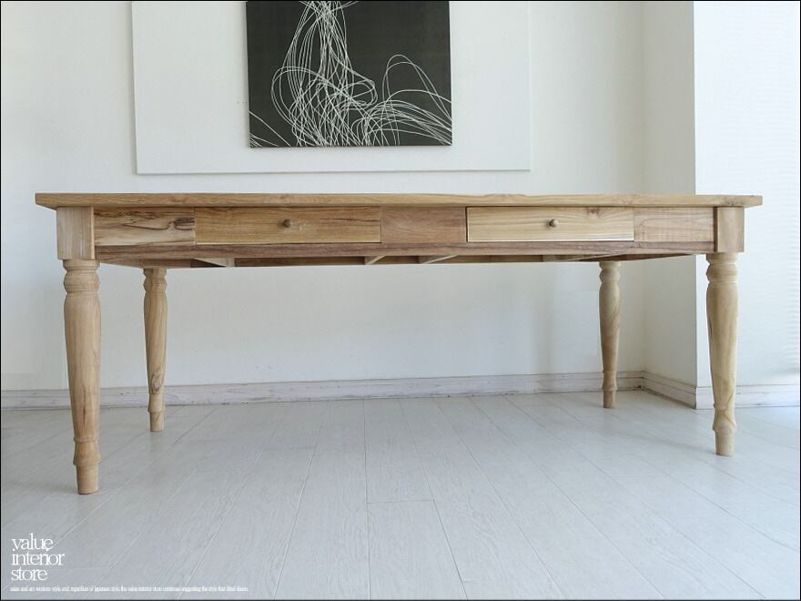 「 M様 サイズオーダー家具 合計4台 」 チークダイニングテーブルLique、ベンチBanc/N、オールドチークダイニングチェアN×2台