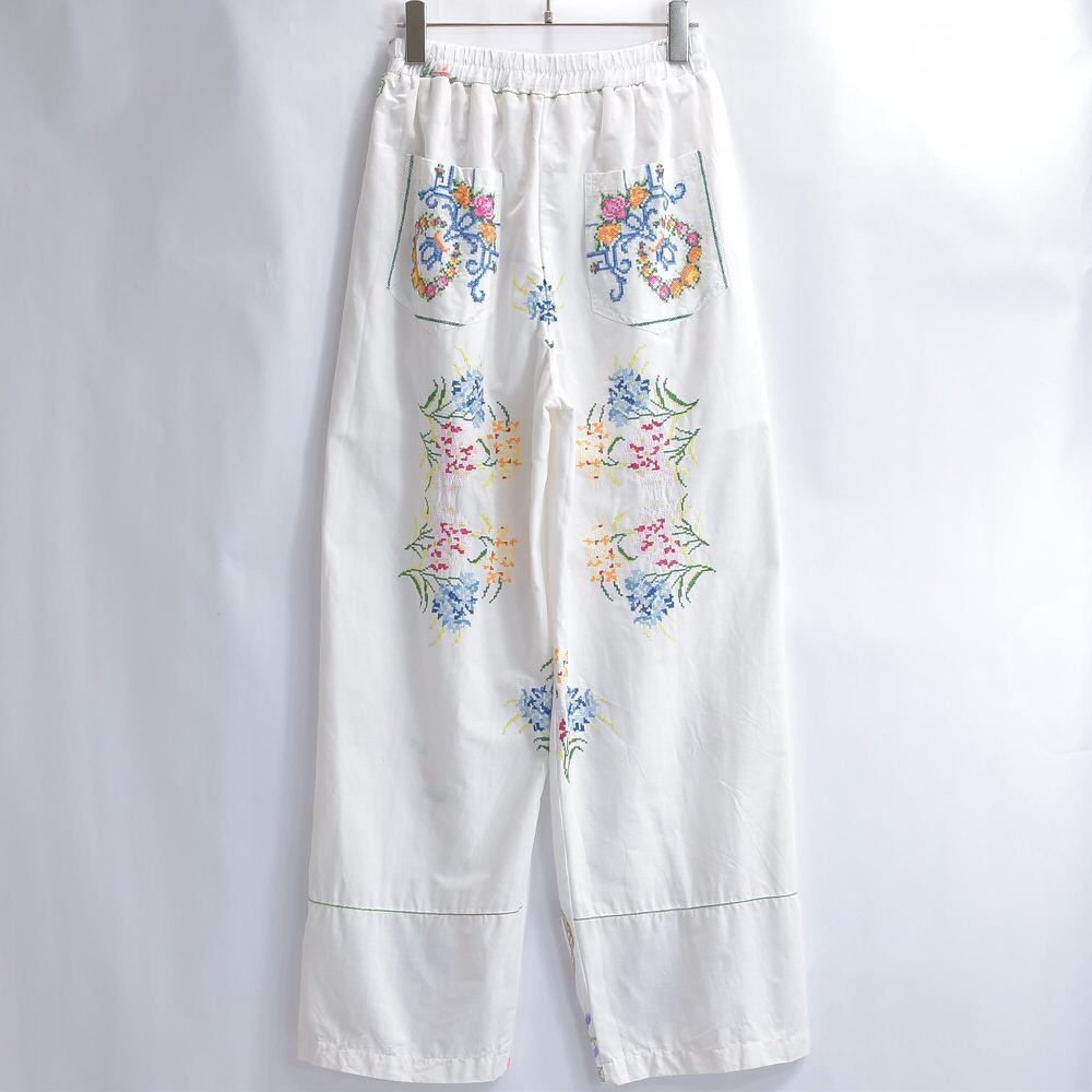 Remakeリメイク 再構築 パッチワーク&フラワー刺繍 デザイン ルーズ