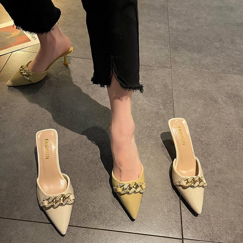 ヒールサマースタンダードミュールレディース レトロ 靴 シューズ 夏物 部族の婦人靴82569174699