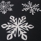 ブロックプリント生地【50cm単位】インド綿  Winter(雪の結晶) 黒 #44910-BK1