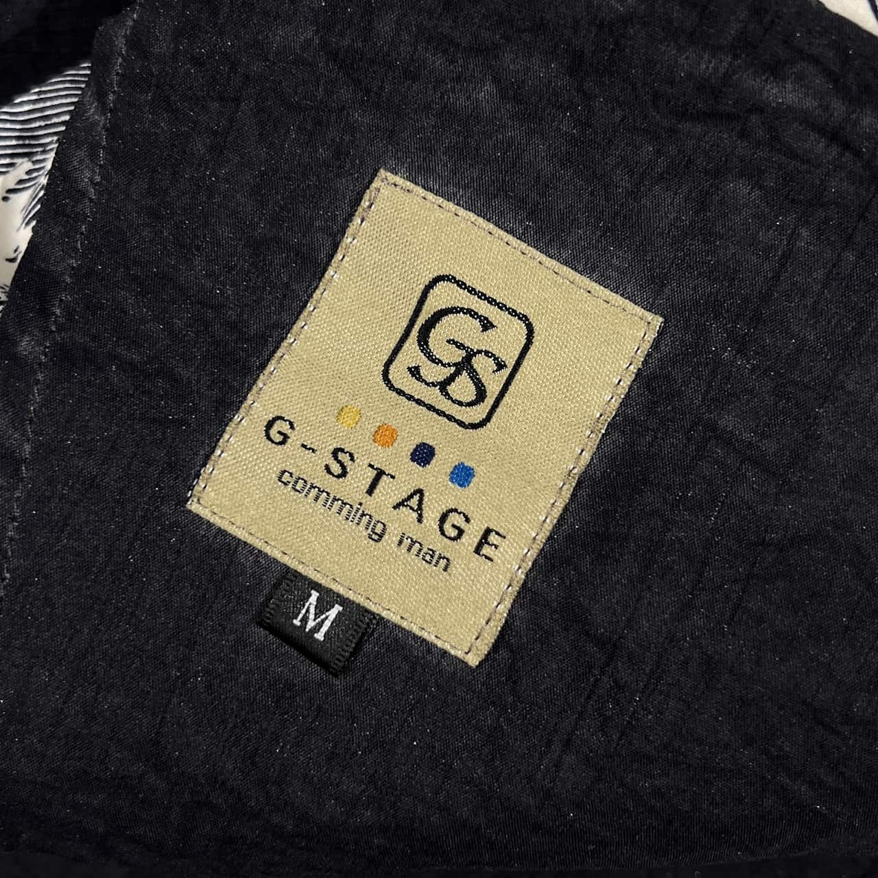 シルク混 G-STAGE ジーステージ 背抜き 2B ナイロン テーラードジャケット M/ブラック メンズ