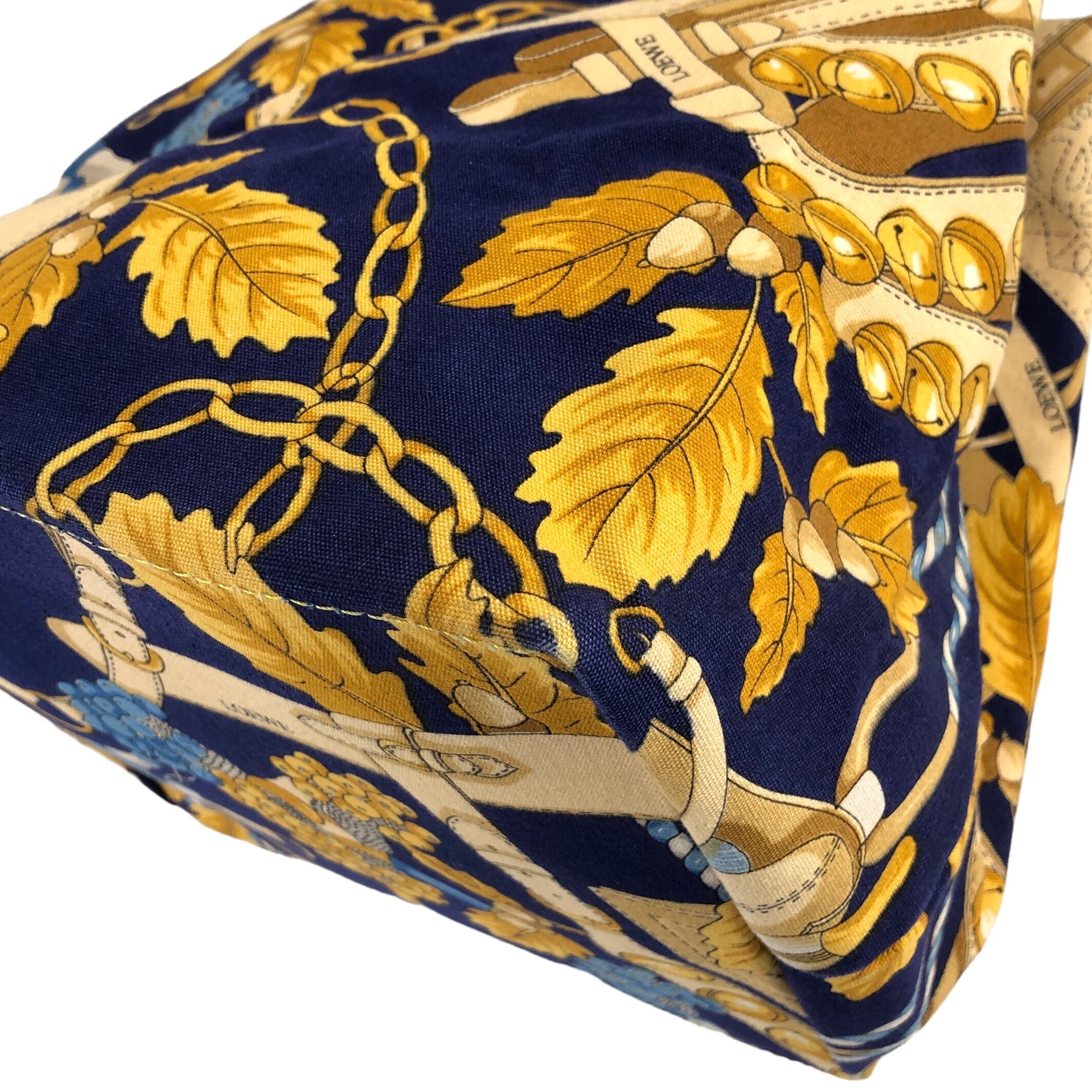 LOEWE ロエベ 総柄 ハンドバッグ ネイビー キャンバス vintage