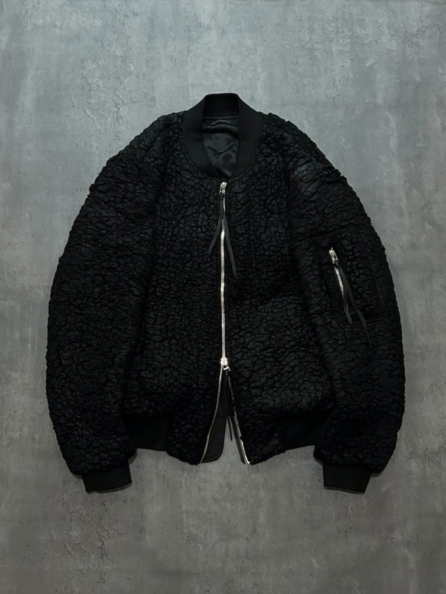 F/W2017 KMRii - coating boa bomber jacket