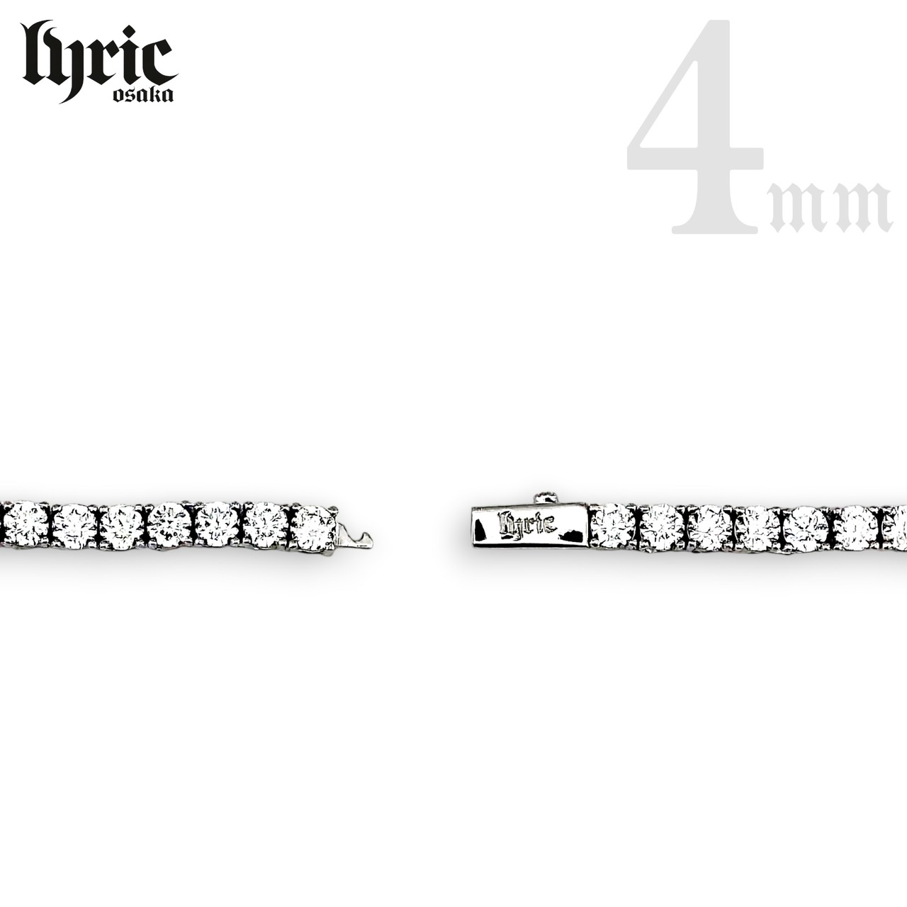 4mm 55cm  luxury tennis necklace silver